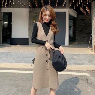 Set yếm dạ áo len tăm