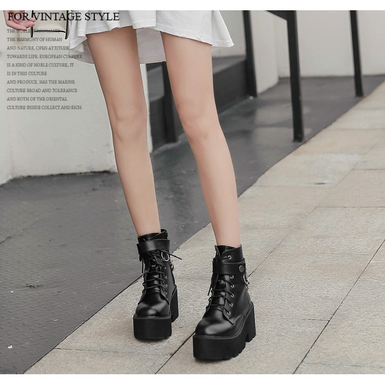 [Order] YAS0429-Giày da cao cổ phối chain | BigBuy360 - bigbuy360.vn