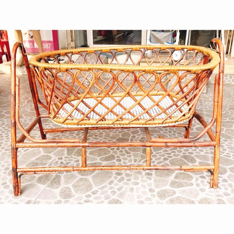 Nôi mây em bé, Nôi mây cho bé từ 0 - 10 tháng tuổi, chõng mây siêu bền, mát, nhẹ