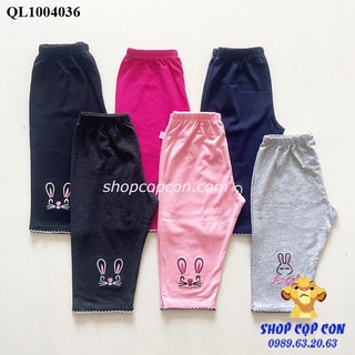 Quần legging lửng thêu thỏ cho bé từ 25kg đến 32kg