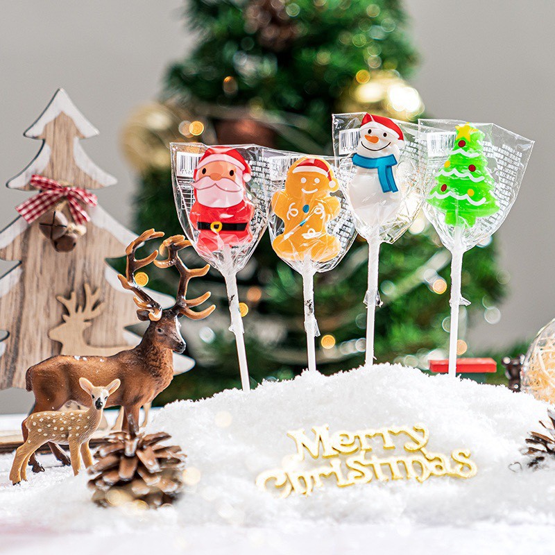 [Hộp 30 cái] Kẹo mút Noel Giáng Sinh Merry Christmas BBW, kẹo lollipop (ông già noel, cây thông, người tuyết, người gỗ)