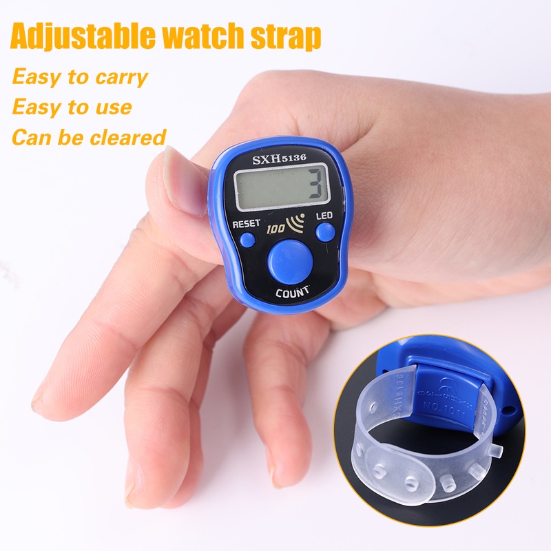 [Sunshine] Máy Đếm Bước Ngón Tay Hiển Thị Màn Hình Kỹ Thuật Số LCD Dạ Quang Chính Xác / Đếm Âm Thanh Phật Giáo