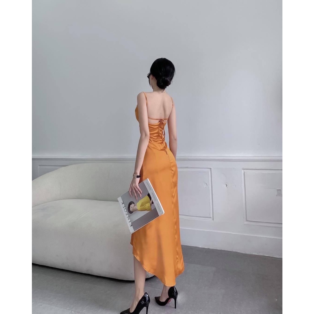 Đầm Body 2 Xẻ Tà, Váy Body 2 Dây Dáng Dài - December Fashion