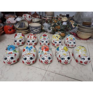 Heo sứ đựng tiền hoa văn vẽ tay đẹp/heo đất hiện đại/heo Bát Tràng
