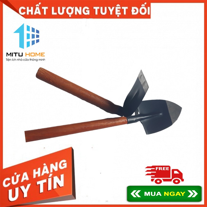 [ LÀM VƯỜN ] Bộ cuốc xẻng chuôi gỗ chuyên dùng cho làm vườn - MITUHOME