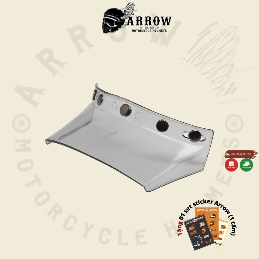 Mái che gắn mũ bảo hiểm Raw Circle mái che cao cấp chính hãng - Arrow