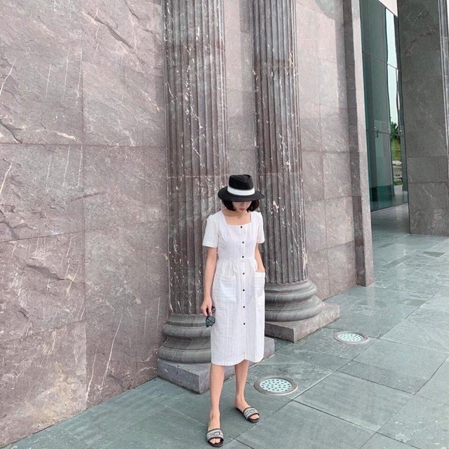 Váy Midi kẻ sọc