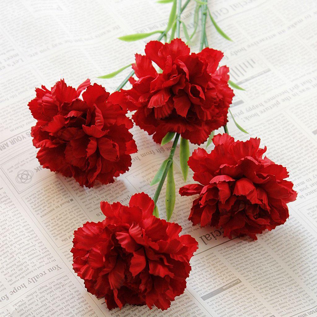 Hoa Cẩm Chướng Nhân Tạo Màu Sắc Tươi Sáng 50Cm Trang Trí Nhà Cửa / Tiệc Tùng
