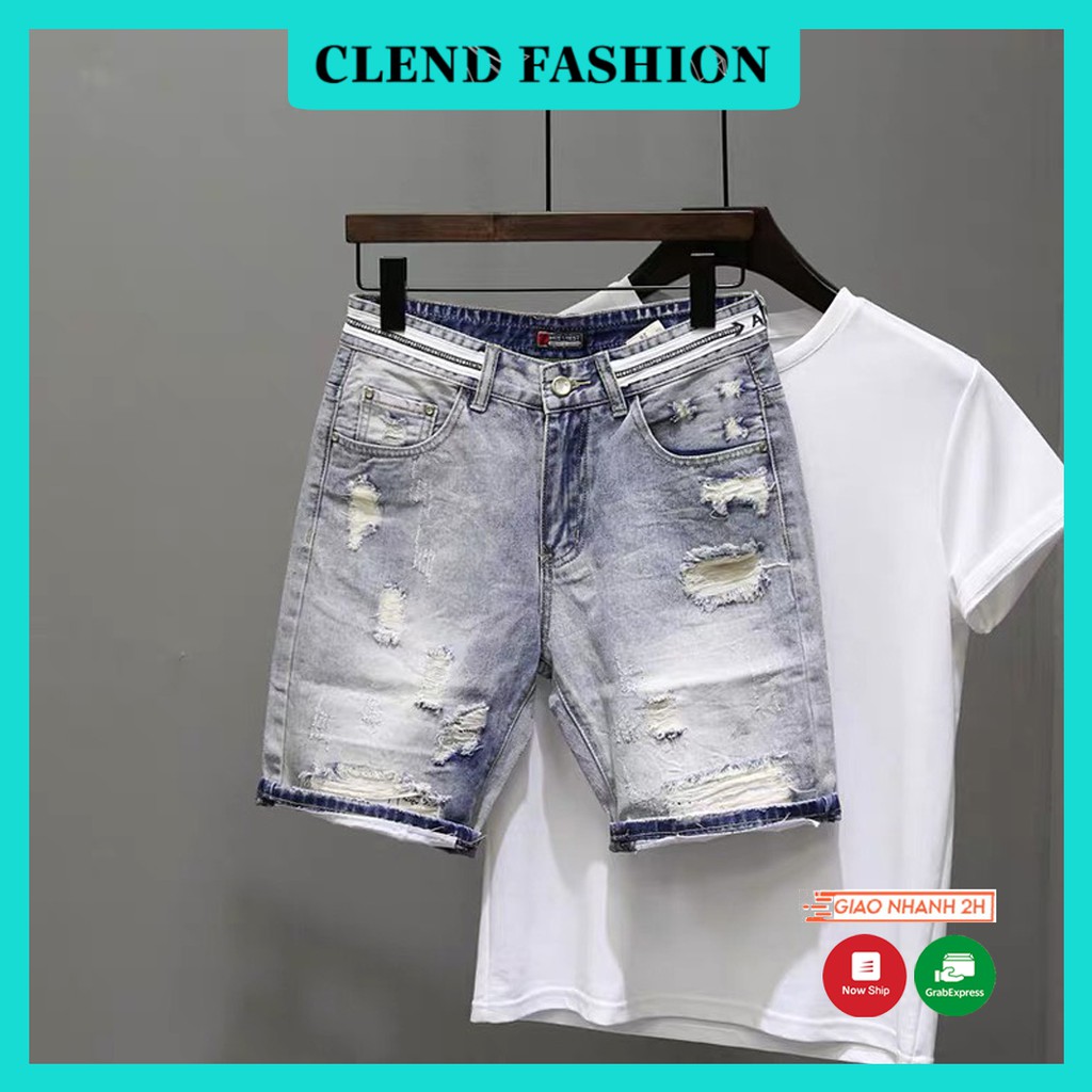 Quần Short , Quần Sọt Jean Nam Clend Fashion Chất Liệu Demin Co giãn Thoáng Mát Thời Trang Cao Cấp KV6