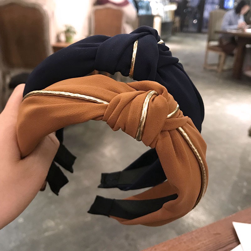 Băng đô cài tóc họa tiết sọc ngang phong cách Hàn Quốc thời trang cho nữ