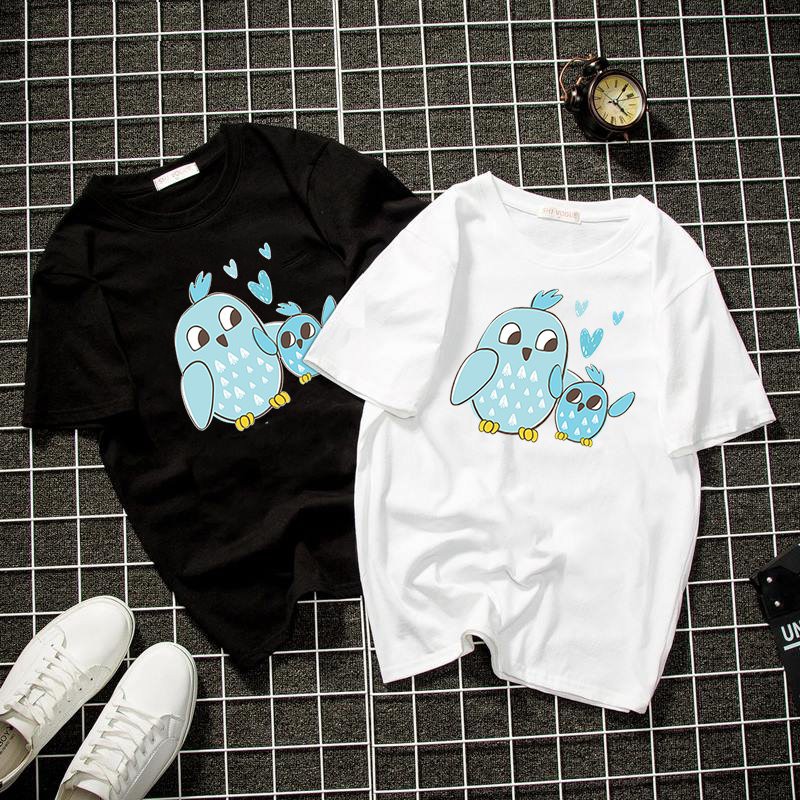 Áo thun unisex form rộng chim cánh cụt dễ thương vải dày mịn 2019T1780