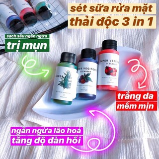 [SET MINI] Sữa Rửa Mặt Rau Củ Sủi Bọt Thải Độc Super Vegitoks Cleanser Mini