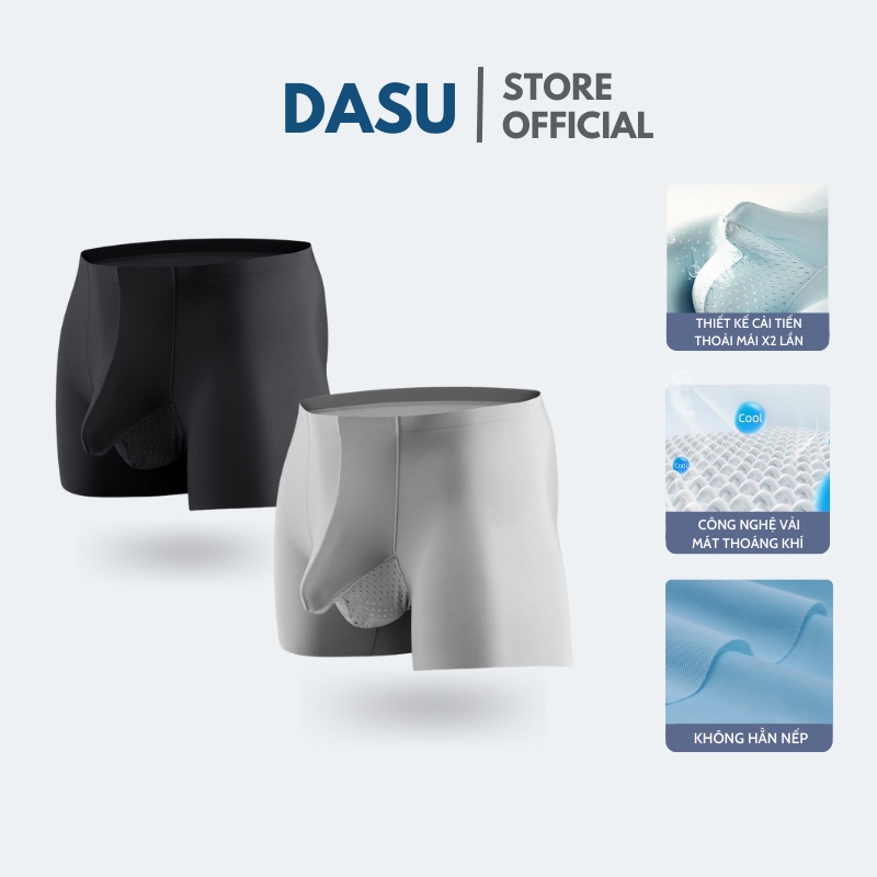 Quần lót nam siêu mỏng thoáng khí co dãn, quần sịp boxer kháng khuẩn thiết kế mới DQ7