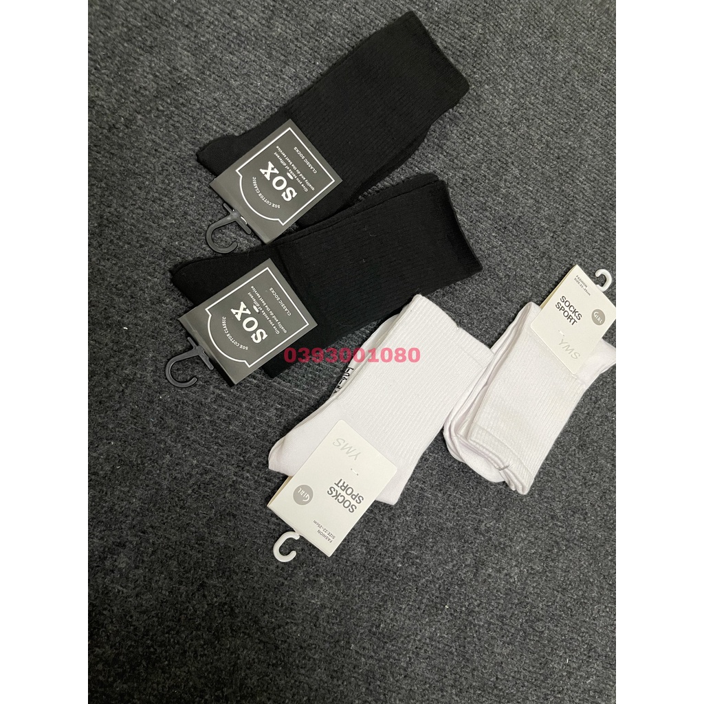 ️XẢ KHO️Tất Thể Thao Cao Cổ Trơn Unisex