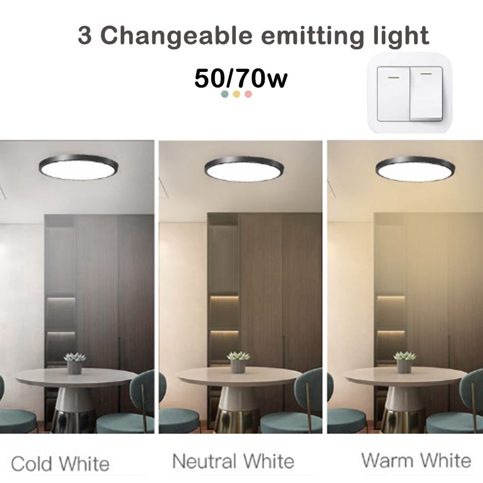 CANMEIJIA Đèn LED âm trần CANMEIJIA màu sắc macaron 30W 50W 70W màu đơn/ ba màu siêu sáng dành cho phòng ngủ hành lang lối đi