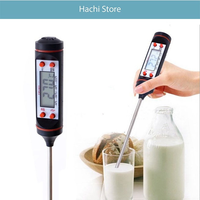 Nhiệt kế pha sữa cho trẻ em - màn LCD kèm sẵn pin trong máy đo được từ -50 đến 300 độ C