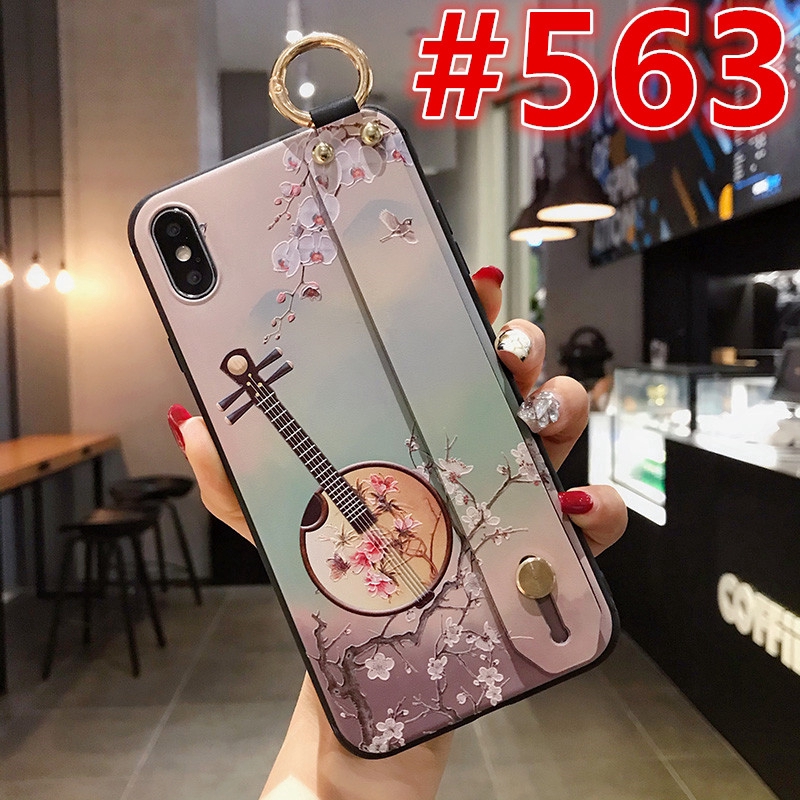 GNC| Samsung A51 A71 A50s A30s A50 A7 S20 Ultra A70 A42 A20 A30 A10 S10 S8 S9 Plus Note 8 9 10+ Chinese Musical Plum Blossom & Lute TPU Phone Cover Case+Short Wristband