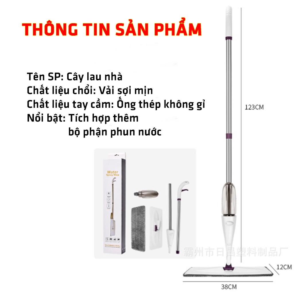 CÂY LAU NHÀ �PHUN SƯƠNG THÔNG MINH Lau Dọn Dễ Dàng 2 trong 1 đầu xoay 360 độ BẢO HÀNH 6 tháng 1 đổi 1