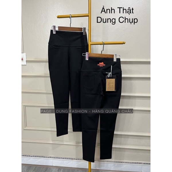 QUẦN LEGING MÃ 666 CỦA DUNG, 2 TÚI SAU cạp chữ Cam