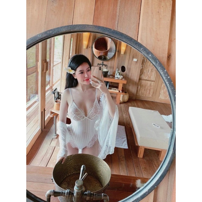 Bodysuit ren không gọng - có nút bấm dưới đáy | BigBuy360 - bigbuy360.vn