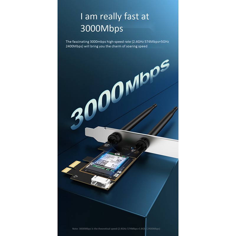 Card Mạng Không Dây Edup 9636es 3000mbps Wifi 6 Pci-E Bluetooth 5.1 Dualband 2.4g / 5ghz 802.11ac / Ax Ax200 Pci-E | BigBuy360 - bigbuy360.vn