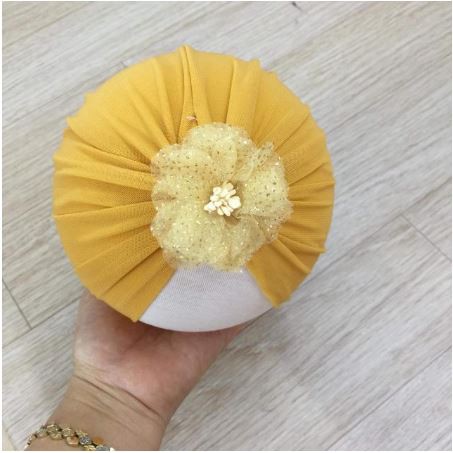 Turban nhũ vàng đồng màu siêu yêu
