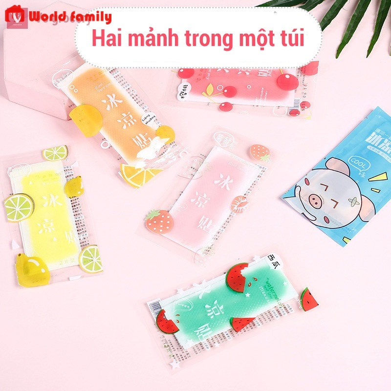 [Voucher & Dịch vụ]  Gói 2 Miếng Dán Lạnh Làm Mát Cơ Thể Chống Nóng Hạ Sốt DUOLAMAO Hương Thơm Trái Cây Mùa Hè