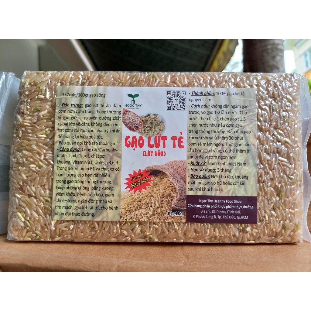 [FreeShip] Gạo lứt tẻ thơm gạo lức nâu NTFood Ăn Kiêng Giảm cân Healthy gói 1kg