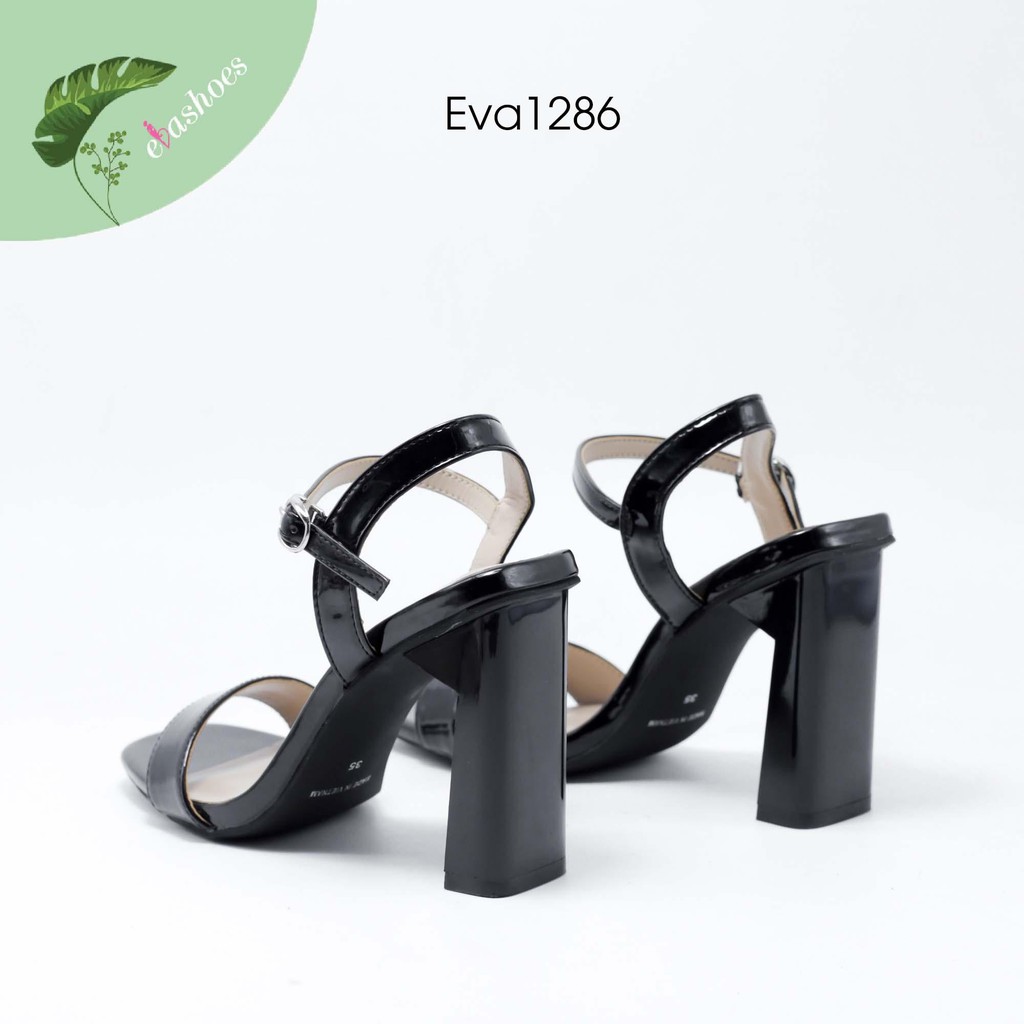 [Mã BMBAU50 giảm 7% tối đa 50K đơn 99K] Sandal Gót Vuông Quai Ngang Ánh Kim 10cm Evashoes - Eva1286