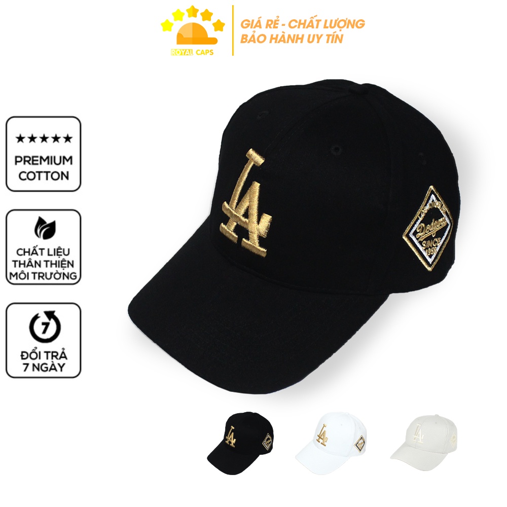 Mũ Lưỡi Trai Nón Lưỡi Trai Nam Nữ LA Vải Kaki Cotton Hàn dodgers - Royal Caps