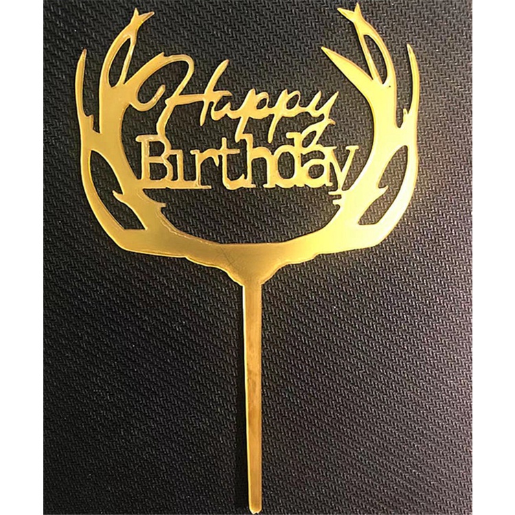 Que cắm chữ Mica trang trí bánh 'chúc mừng sinh nhật, HAPPY BIRTHDAY' - Pepper26 Shop