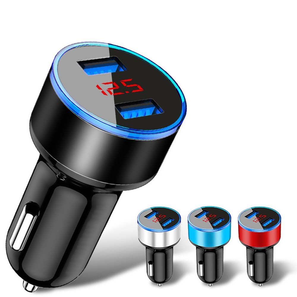 Củ Sạc Nhanh Mini Hai Cổng Usb 3.1a Gps Thông Minh Nhiều Màu Cho Xe Hơi