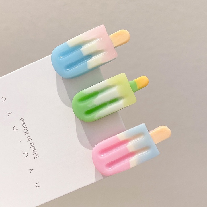 Kẹp Tóc Hình Cây Kem Bằng Acrylic Dễ Thương Cho Bé
