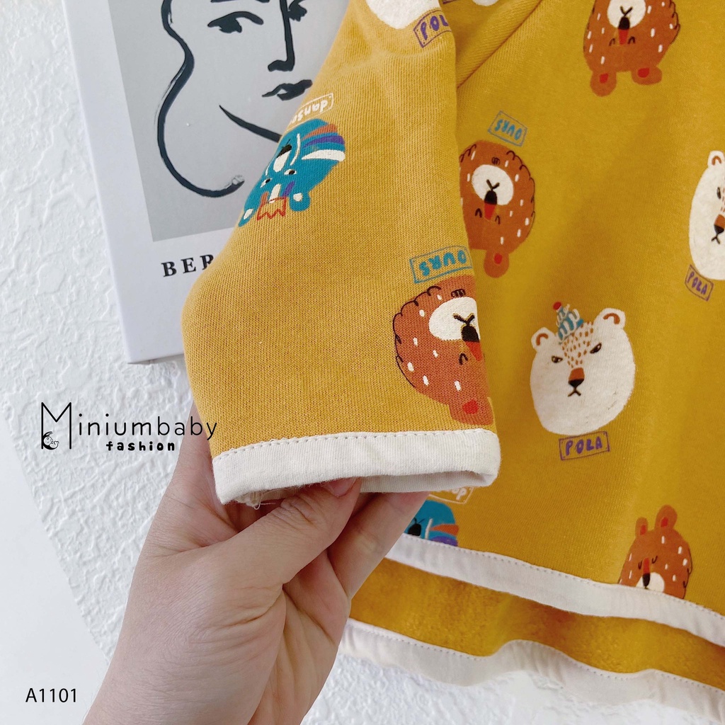 Áo Hoodie Ngộ Nghĩnh Cho Bé trai/gái miniumbabyfashion BÉ RỰC RỠ NGÀY ĐÔNG- A1101