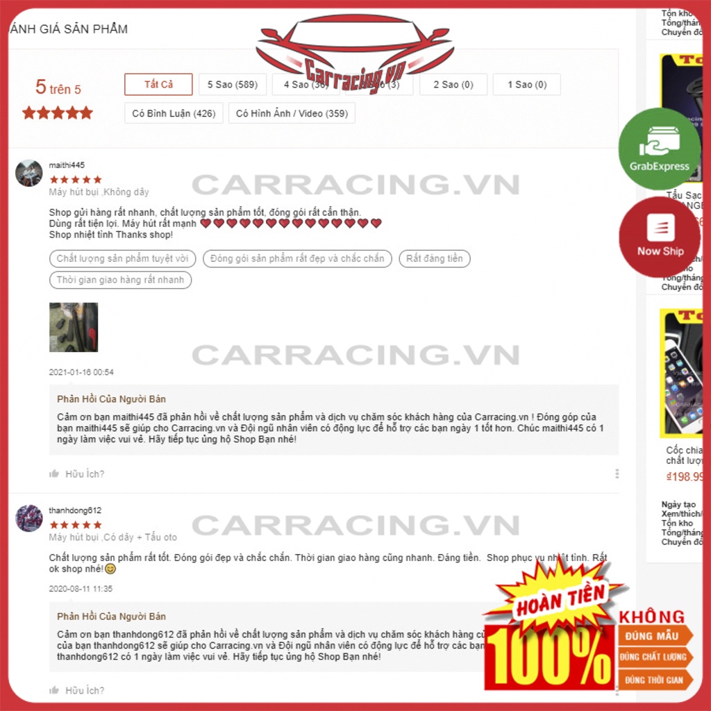 Máy Hút Bụi CARRACING Máy Hút Bụi Cầm Tay Không Dây và Có Dây Cho Ô Tô và Gia Đình - Phụ kiện nội thất  Xe Hơi | BigBuy360 - bigbuy360.vn