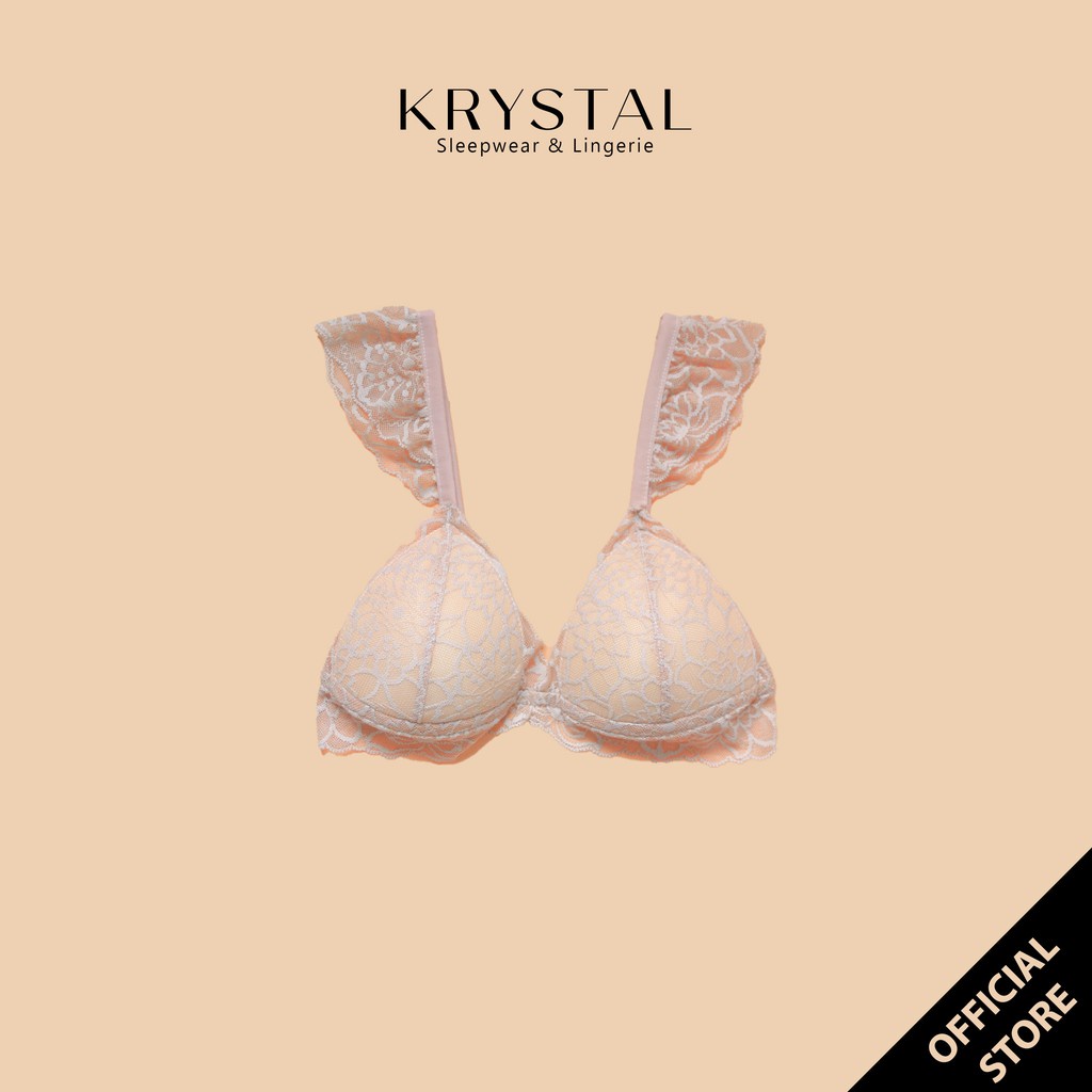 Áo ngực nữ ren sexy dáng cánh tiên gợi cảm không gọng mút vừa KRYSTAL A004