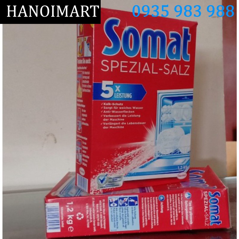 Muối làm mềm nước Somat 2.4kg (combo 2 hộp 1,2kg)