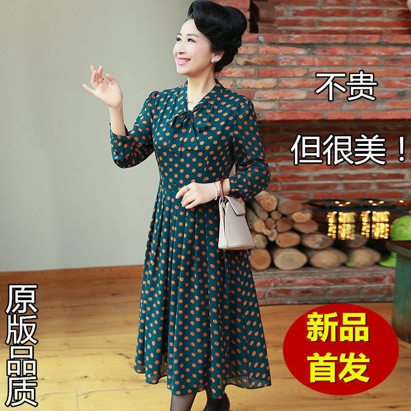Fashion Floral Print Long Sleeve Dress Autumn Winter 2020 For Middle Aged Women | BigBuy360 - bigbuy360.vn
