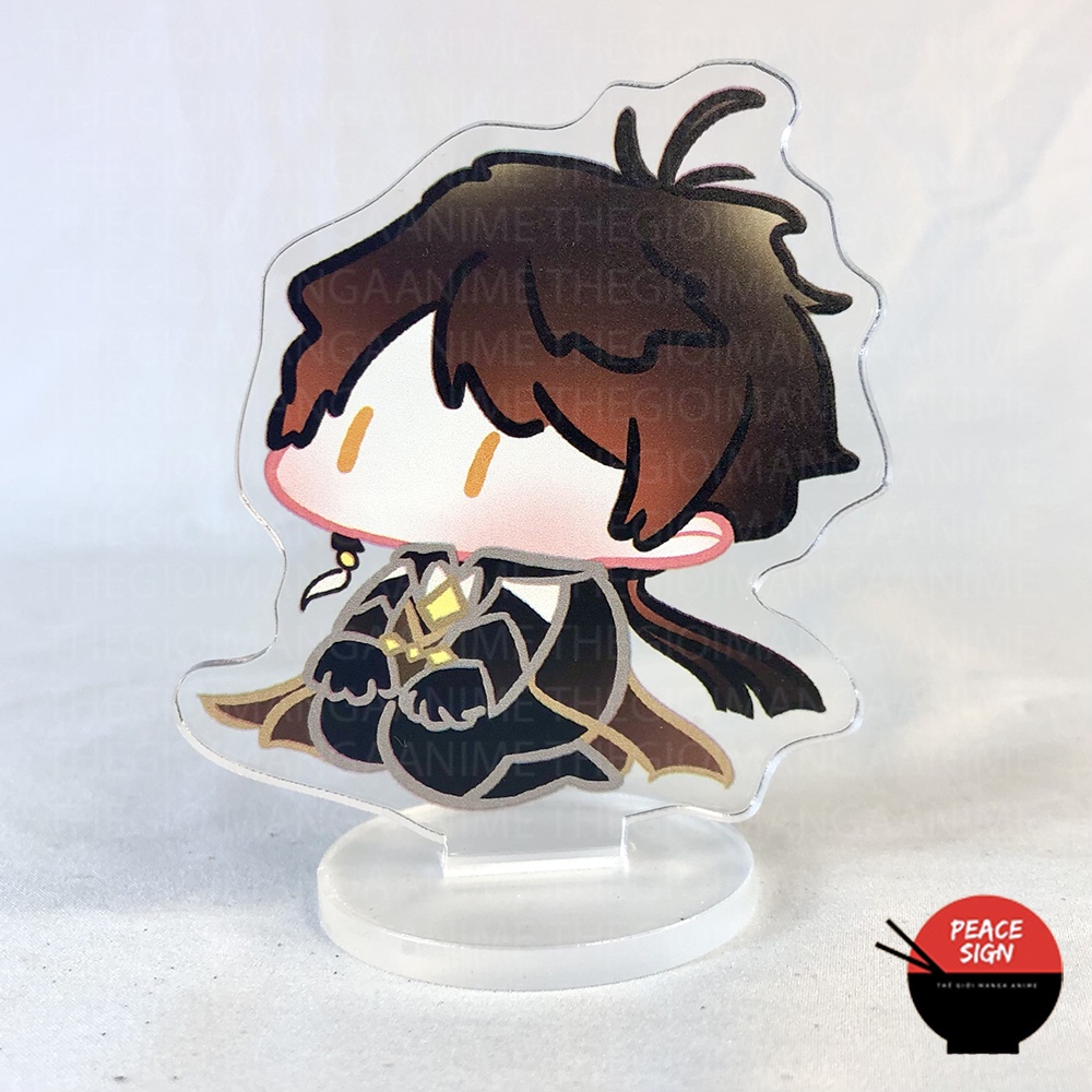 Standee mini GENSHIN IMPACT ver NGỒI mô hình game anime chibi mica trưng bày