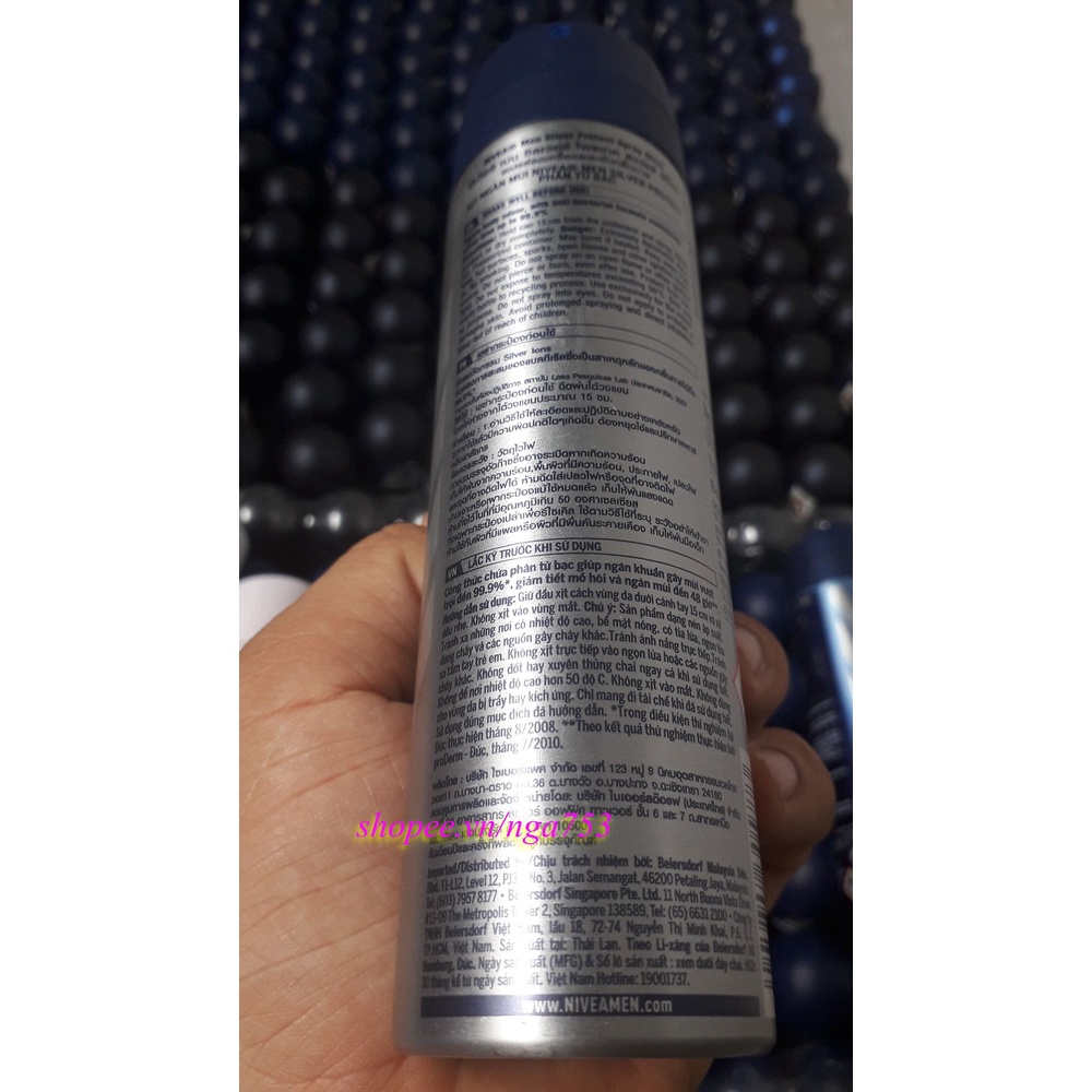 Xịt ngăn mùi Nivea Men Silver Protect 150ml phân tử bạc 100% chính hãng. shop 99K cung cấp và bảo trợ.
