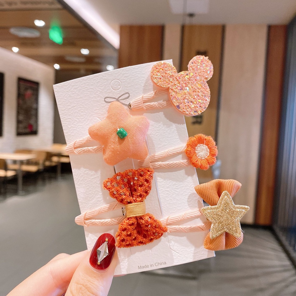 Set 5 Kẹp nơ công chúa Hàn Quốc