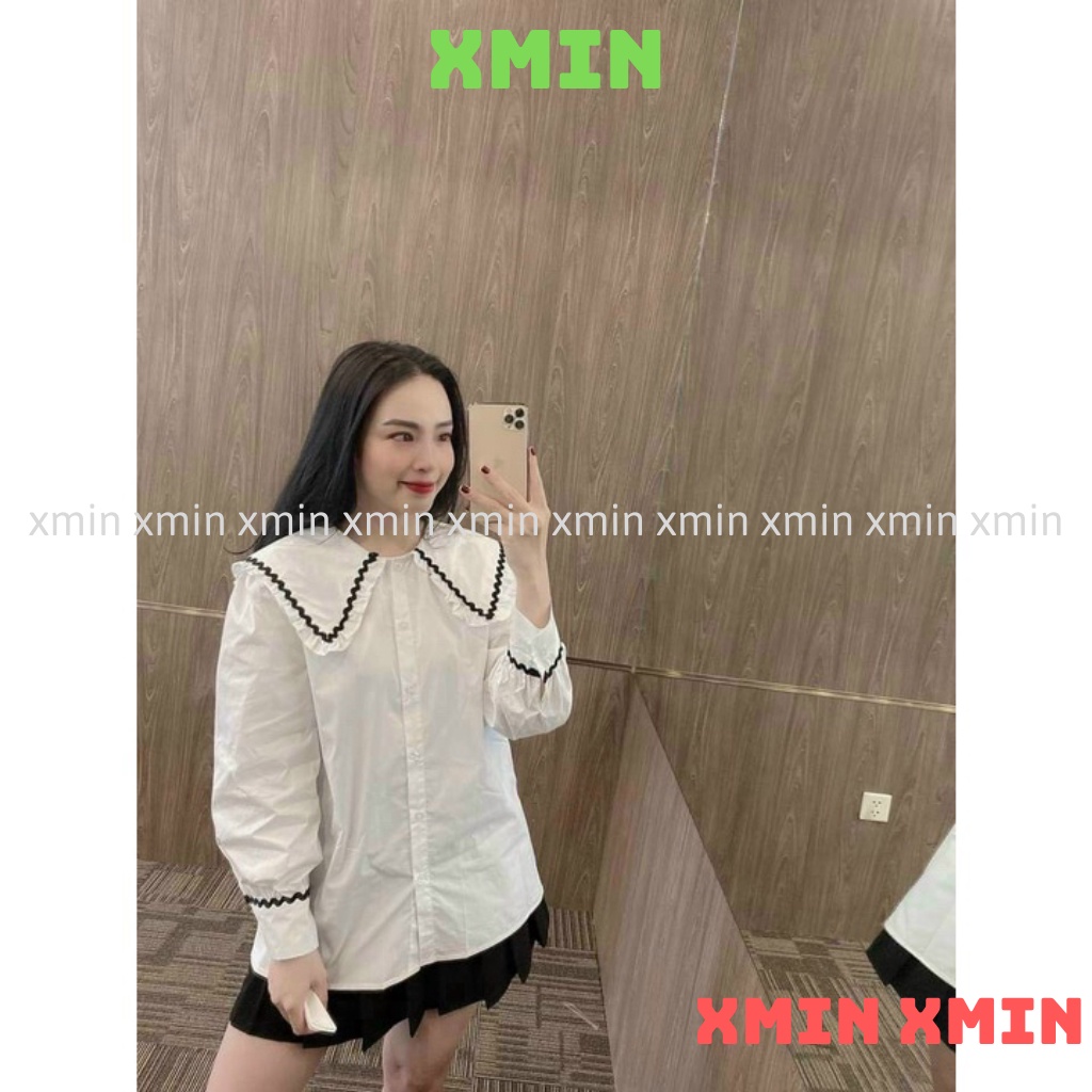 Áo sơ mi nữ cổ bèo , áo babydoll tay bèo hàng QCCC loại 1 A00013 kaca xmin