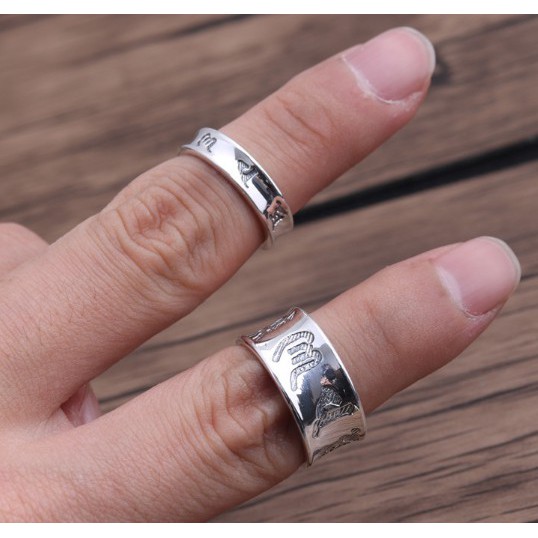 NHẪN KHẮC OM MANI PADME HUM - BÁT NHÃ TÂM KINH  - NH229N - SIZE NHỎ