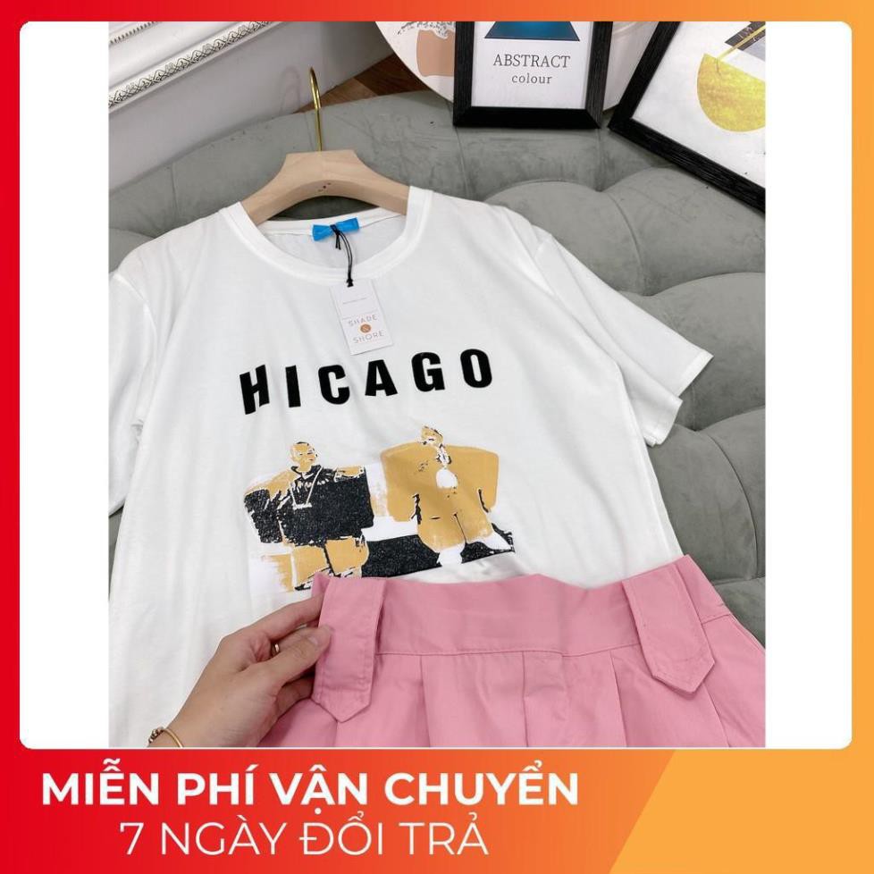 [ 𝐅𝐑𝐄𝐄 𝐒𝐇𝐈𝐏 ] Set Áo Hình Mix Quần Short Hồng