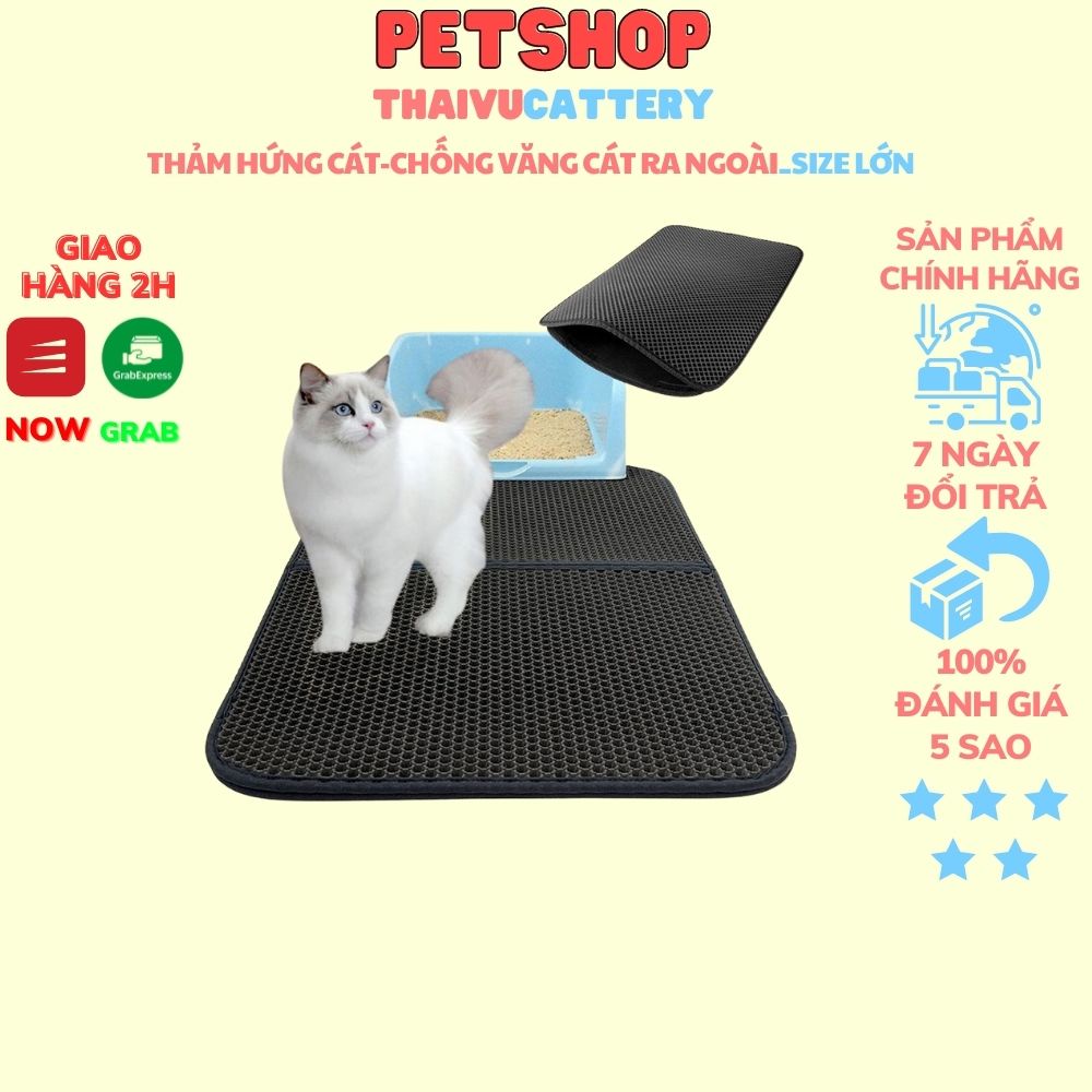 thảm hứng cát-chống văng cát ra ngoài size lớn giúp mèo không dính cát kẽ chân giúp sạch sẽ vệ sinh dễ dàng
