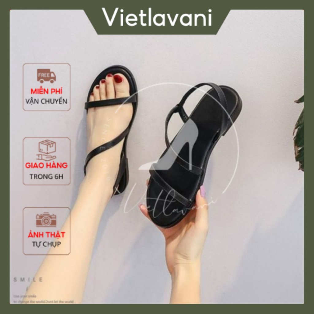 Giày sandal đế phẳng mũi tròn thiết kế quai đan thoải mái thời trang cho nữ mã BBS37
