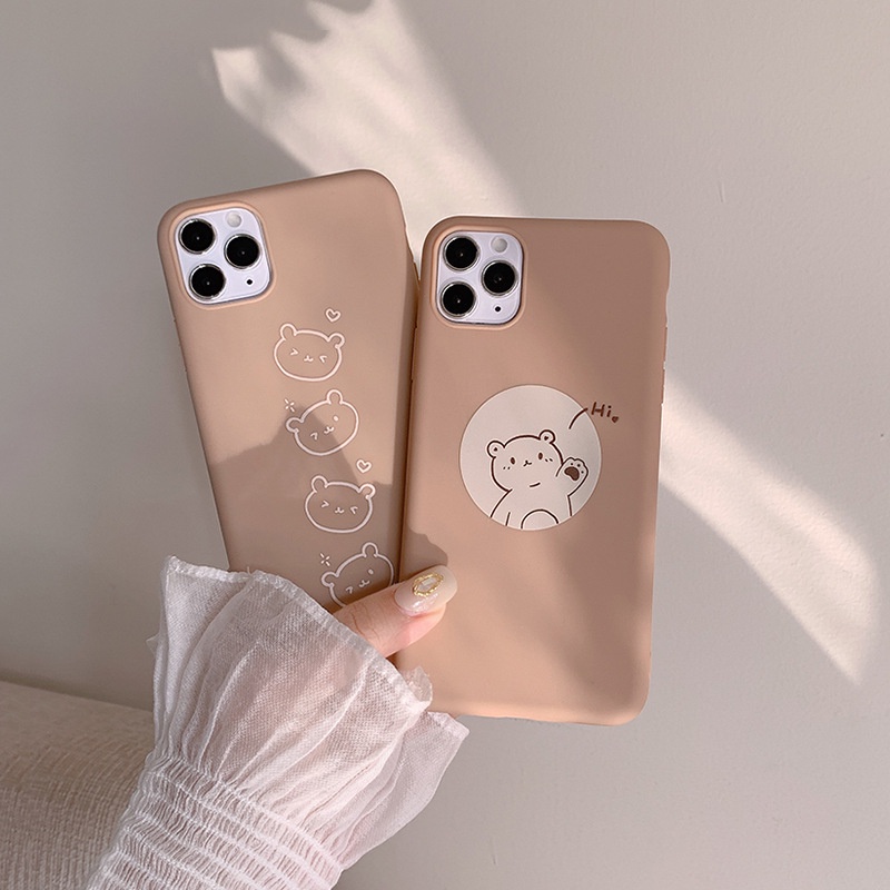 Ốp lưng silicon bear dễ thương ngất xỉu cho các dòng máy của iphone/samsung/oppo/vivo/huawei/realme/xiaomi