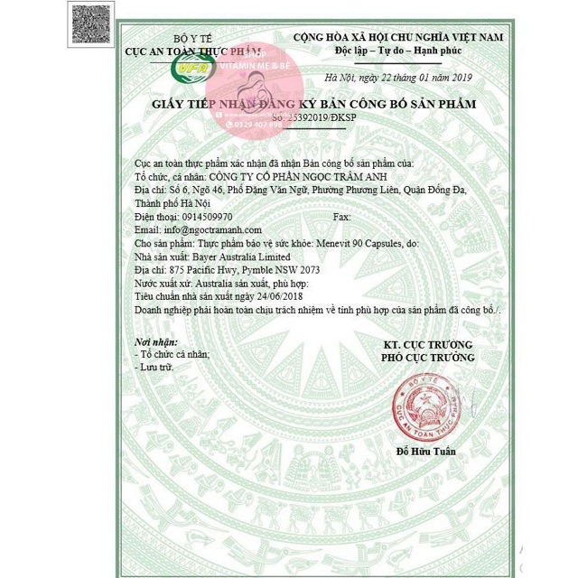 Viên uống giúp cải thiện và nâng cao chất lượng tinh trung Menevit của Úc 90 Viên - Beauty Shop | Thế Giới Skin Care