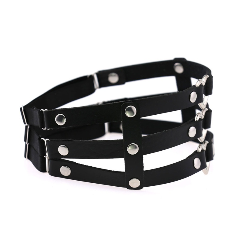 Xiangbao Đai Da PU Đeo Chân Dạng Chuỗi Xích Phong Cách Gothic Thời Trang Đi Biển Câu Lạc Bộ Rave