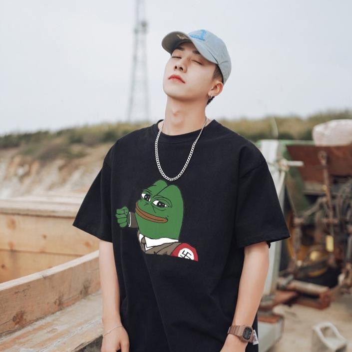 Áo Thun Tay Lỡ Unisex PePe Frog Hille